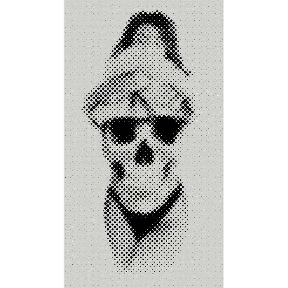 Retro Halftone Skull Monochrome Gothic Art Towel