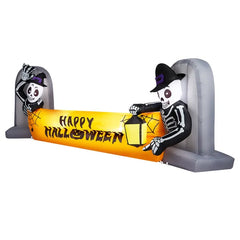 9.6 ft inflatable skeleton tombstone banner - product photo 3 of 6