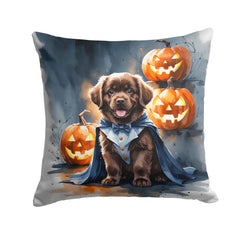 chocolate newfoundland halloween throw pillow with insert 18 Inch