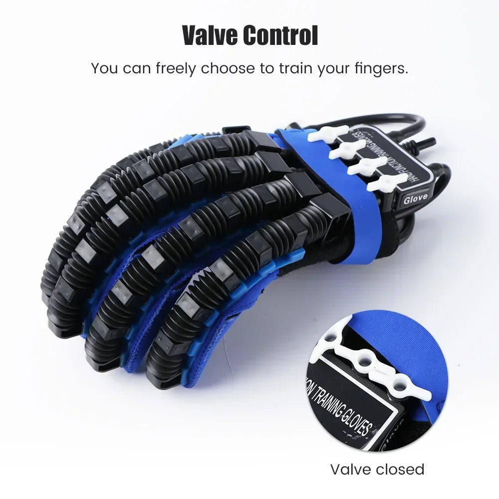 Pair of hand training gloves - synchronized finger workout setup