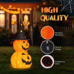 2 pack 3 ft pop-up lighted pumpkins - product photo 4 of 6