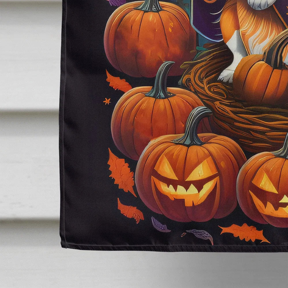 corgi witchy halloween house flag - product photo 4 of 8