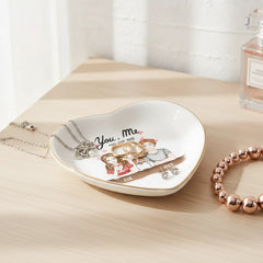 Custom You, me, and the dogs Personalized Heart-Shaped Jewelry Tray