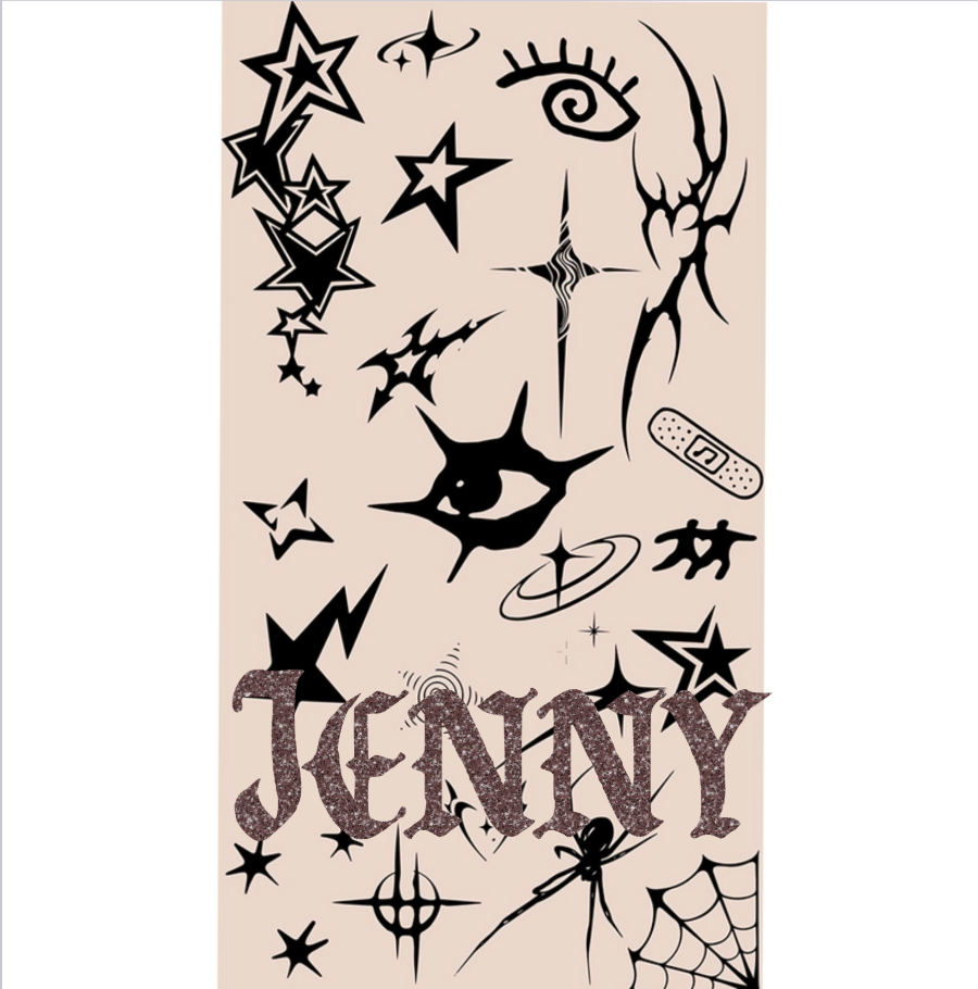 Y2K Grunge Star & Eye Tattoo-Style Throw Blanket