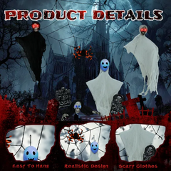 8 piece hanging ghost and cobweb set 8 Piece