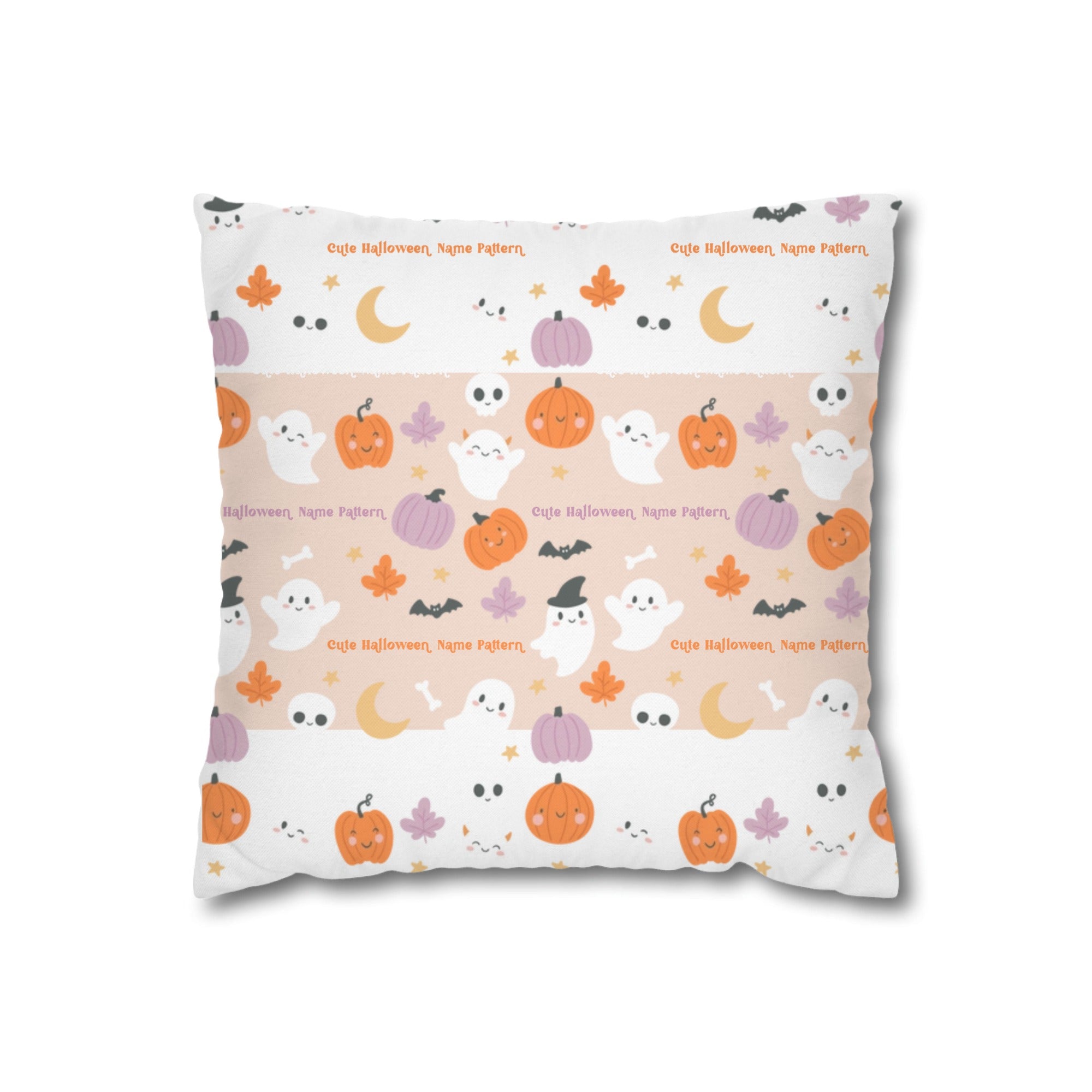 Cute Halloween Name Pattern Pillow
