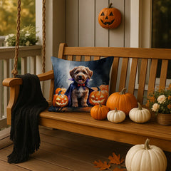 chocolate labradoodle halloween throw pillow with insert - product photo 4 of 8