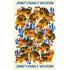 Cute Folk Art Tigers Watercolor Style Throw Blanket