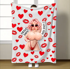 Halloween Couple Bath Throw Blanket | Custom Couple Names Spooky Gift, 100×150cm