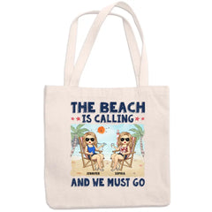 Life's A Beach & We're Just Enjoying The Waves - Bestie Personalized Custom Tote Bag - Summer Vacation Gift For Best Friends, BFF, Sisters