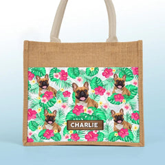 Custom Photo Life Is Better At The Beach - Dog & Cat Personalized Custom Tote Gift Bags, Jute Tote Bags, Beach Bags - Gift For Pet Owners, Pet Lovers