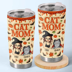 Cute Witch Cat Halloween - Cat Personalized Custom 3D Inflated Effect Printed Tumbler - Halloween Gift For Pet Owners, Pet Lovers