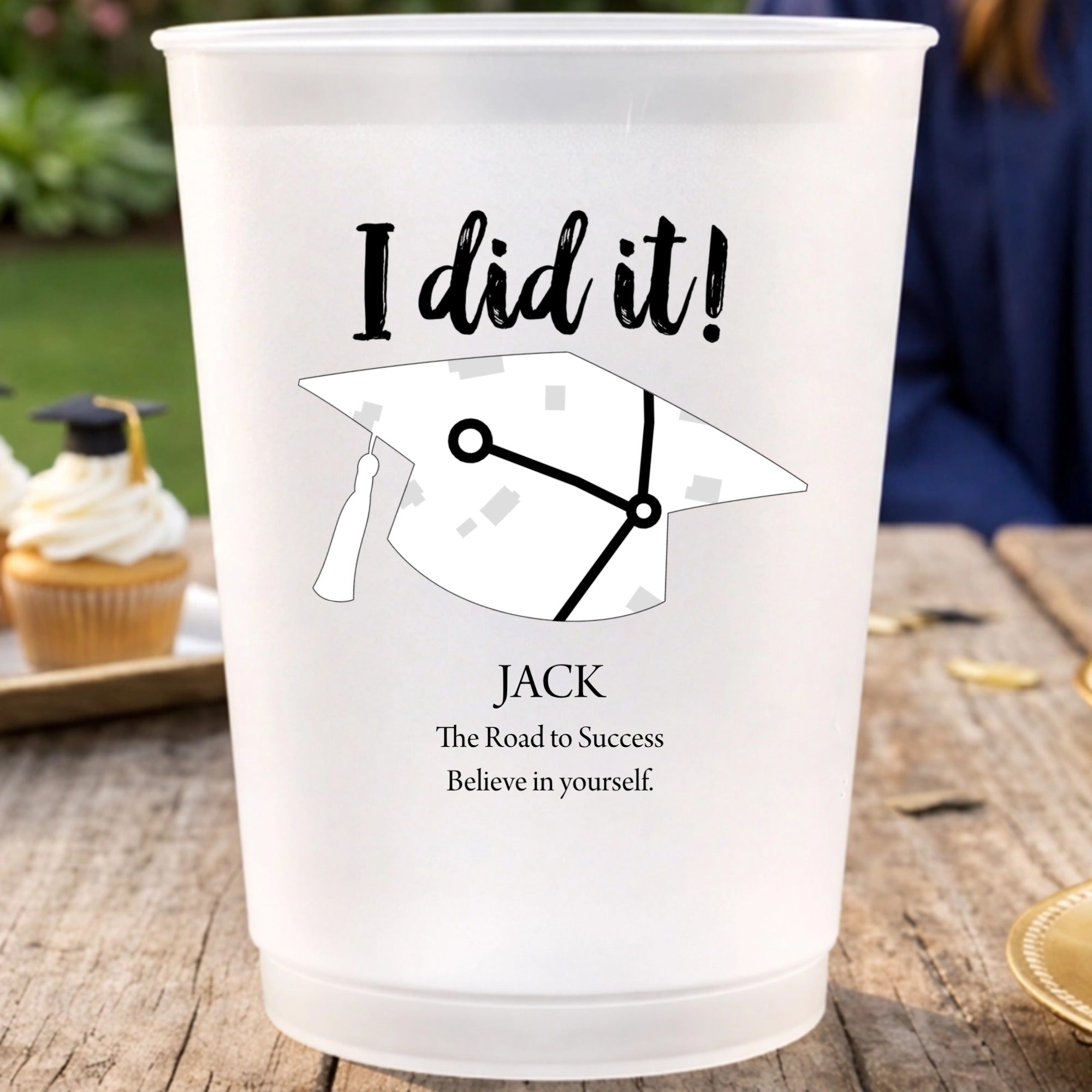 Custom I did it Map Plastic Cups