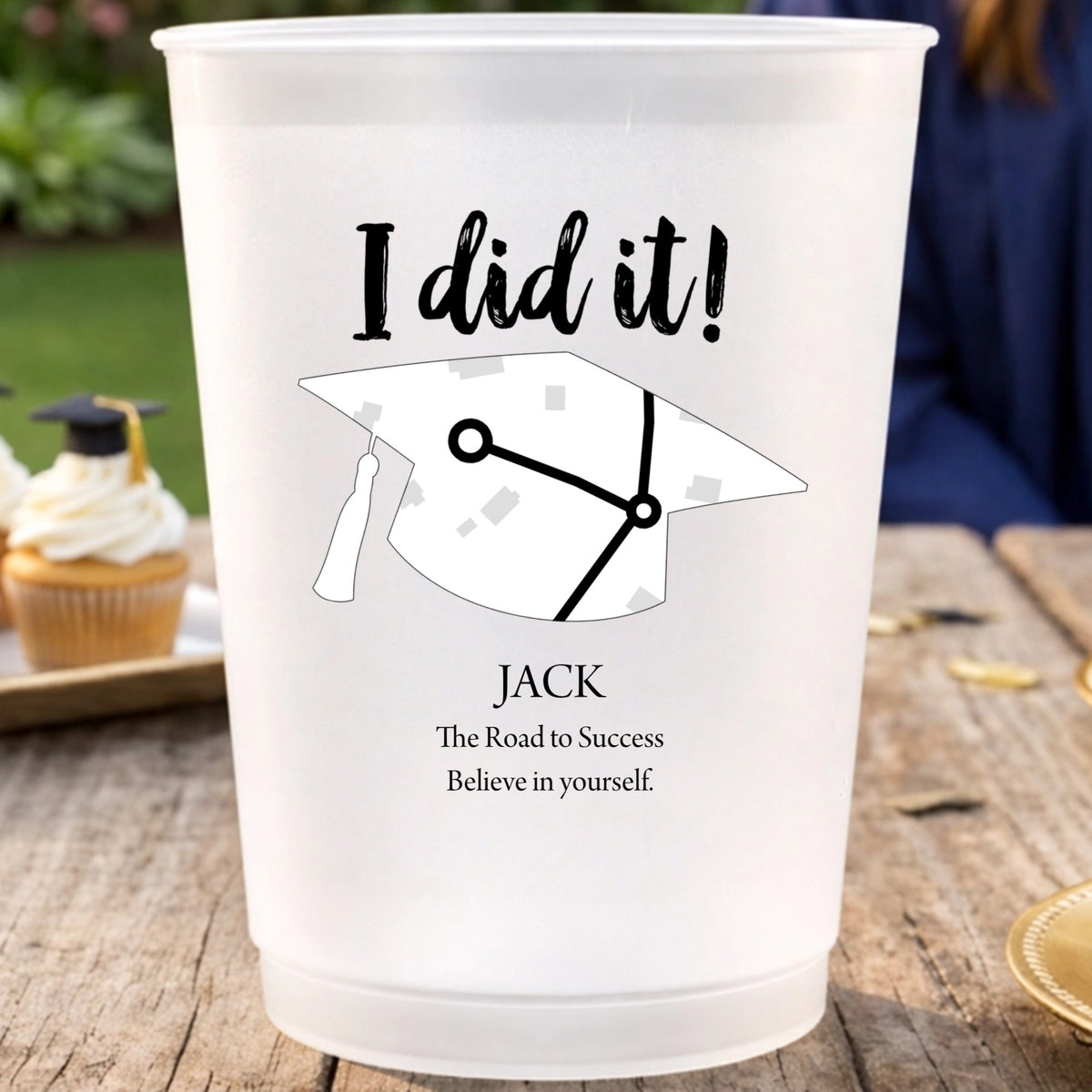 Custom I did it Map Plastic Cups