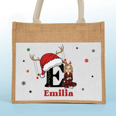 All I Want For Christmas Is To Be With My Family - Family Personalized Custom Tote Gift Bags, Jute Tote Bags, Beach Bags - Christmas Gift For Family Members