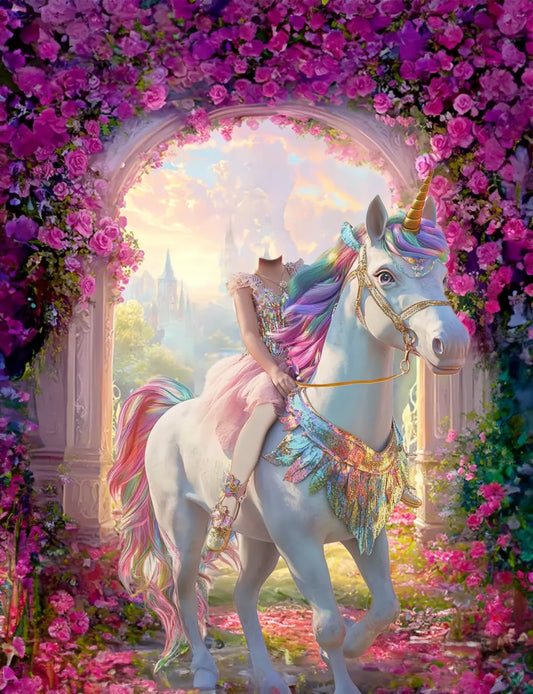 Customized photo schoolbag - A personalized gift for children on their first day of school - The Horseback Riding Princess