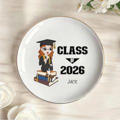 Custom Class of 2026 Personalized Round Jewelry Dish