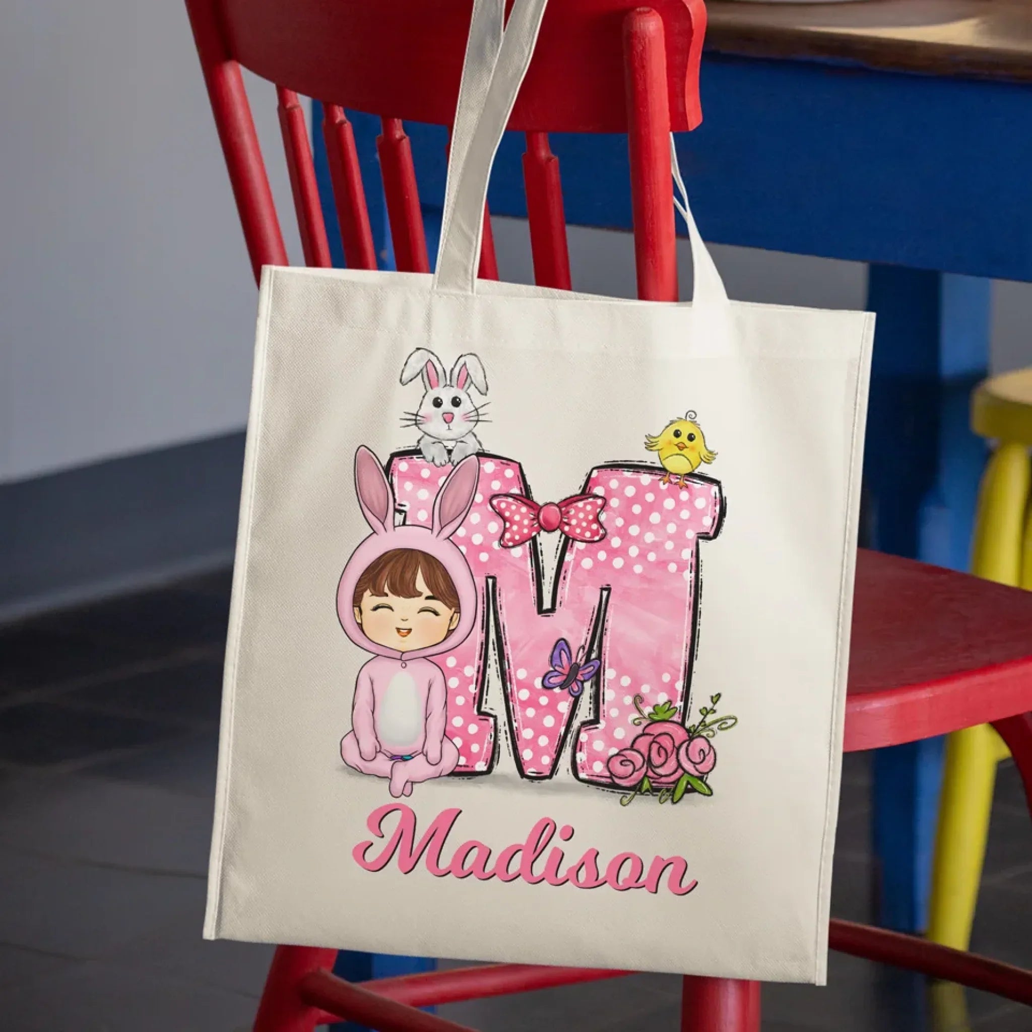 The Perfect Easter Basket Alternative - Family Personalized Custom Tote Bag - Easter Gift For Family Members