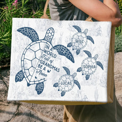Custom Hemp Tote Bag - Personalized Birthday Gifts For Mom, Grandma - The Best Nana Ever, Beach Bag