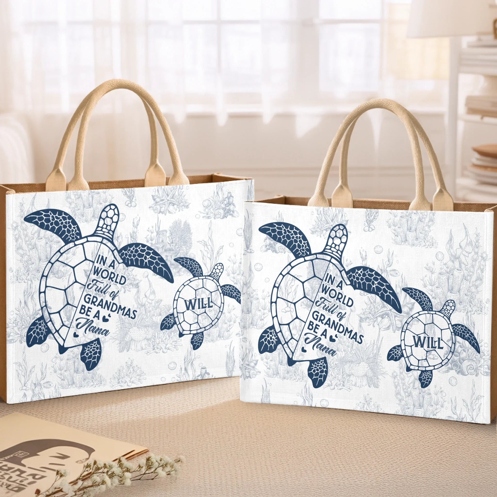 Custom Hemp Tote Bag - Personalized Birthday Gifts For Mom, Grandma - The Best Nana Ever, Beach Bag