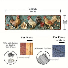 Plain back of the rectangular metal wall plaque with four mounting holes