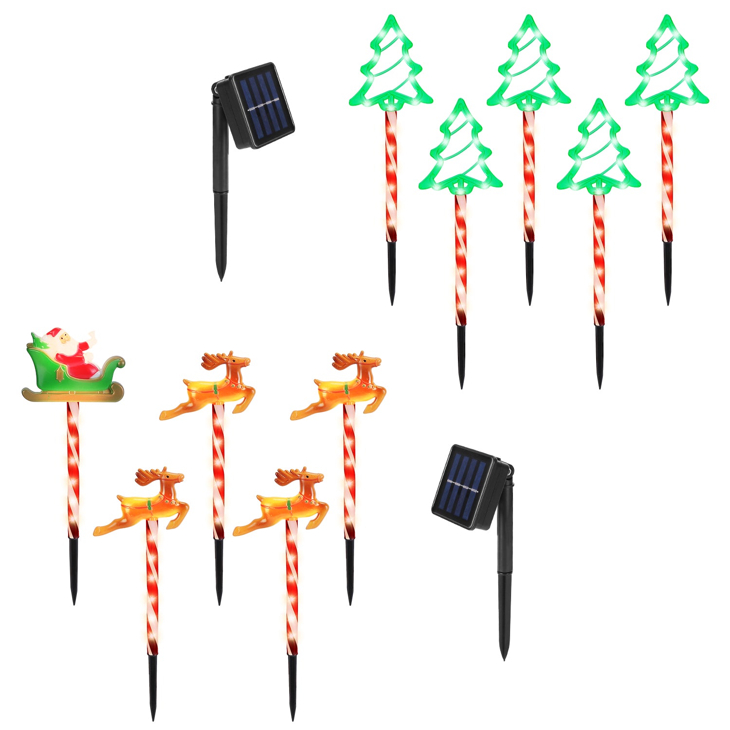 5Packs Christmas Outdoor Pathway Light With 8 Modes IP44 Waterproof Xm