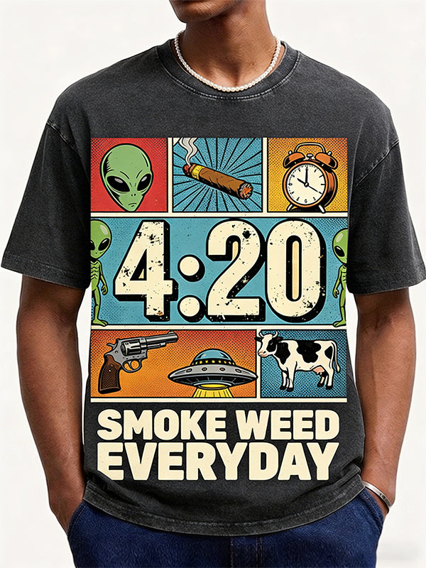 UFO Why Steal Cows Printed Short Sleeve