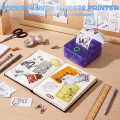 Mini Portable Bluetooth Thermal Printer | Inkless Pocket Sticker & Photo Printer for Notes, Lists & DIY Art
