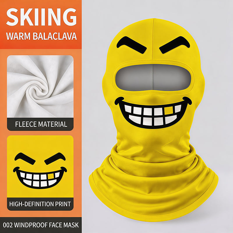 Novelty Fleece Balaclava – Windproof Funny Face Ski Mask That Covers Head, Face & Neck