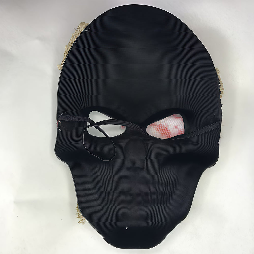 Halloween funny mask for men with blood-stained fabric patches for a half-face party cosplay for horror pranks