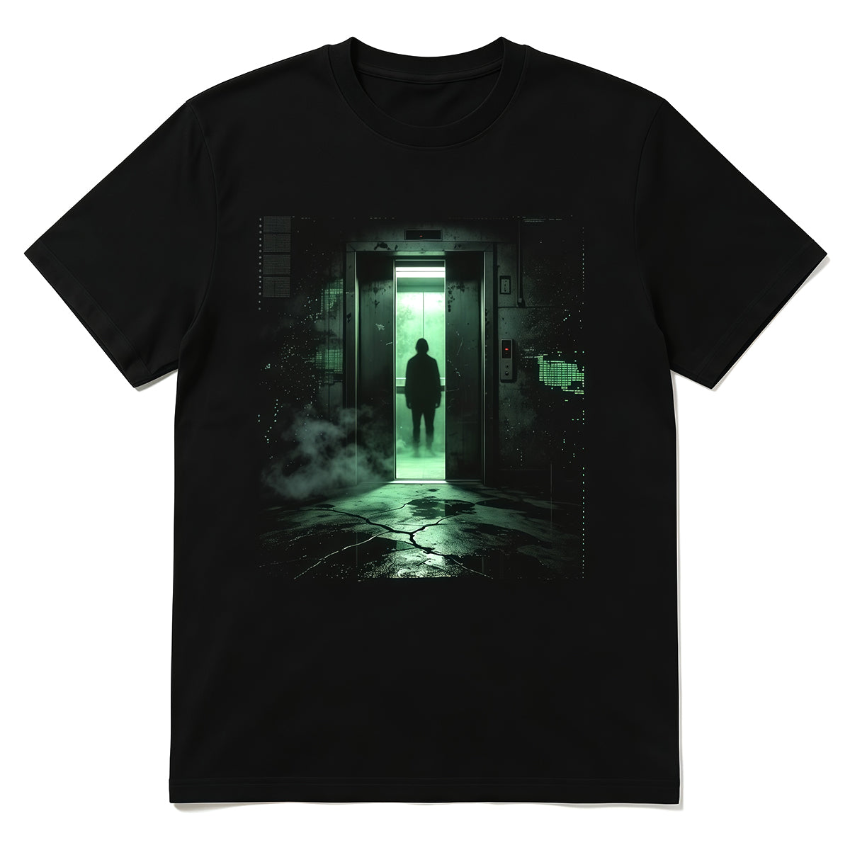 Surreal Empty Office Hallway Minimalist Art Graphic Unisex Casual Tshirt