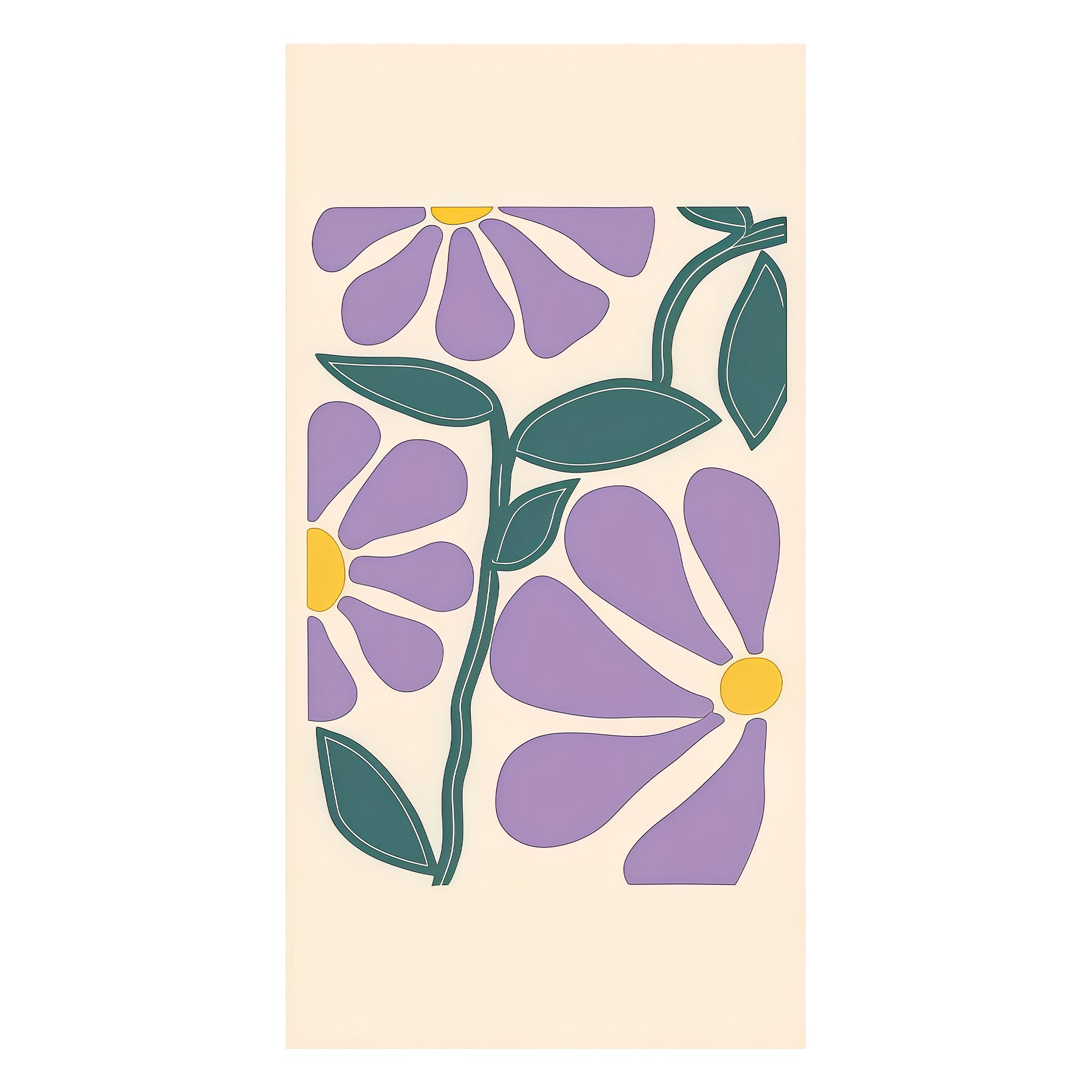 Abstract Boho Floral Matisse-Inspired Beach Towel