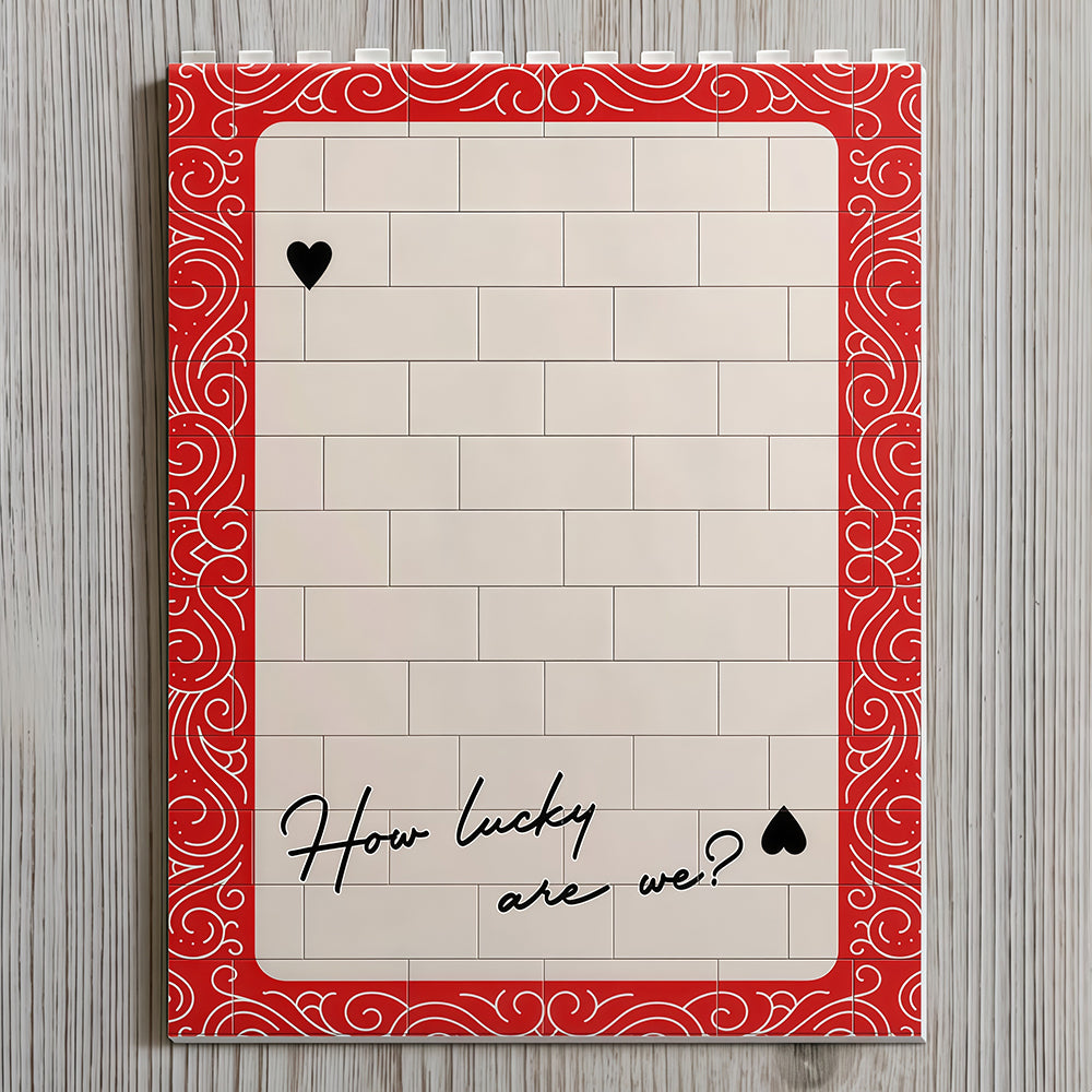 King And Queen Custom Couples Photo How Luck We Are - Personalized Photo Rectangle Building Brick