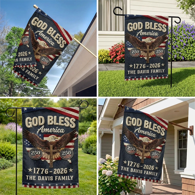 Custom Flag - Personalized America 250th Anniversary Gifts For Mom, Dad, Brother, Sister, Kids - Courage Built Our Future