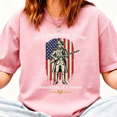 Custom Descendant of a Patriot Shirt, Vintage American Flag Graphic on Comfort Colors Tee, Revolutionary War Heritage TShirt, 250th Birthday