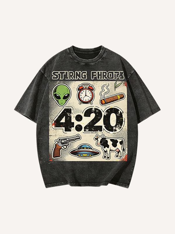 Hey Bro Its 420 Lets Party Print Short Sleeve