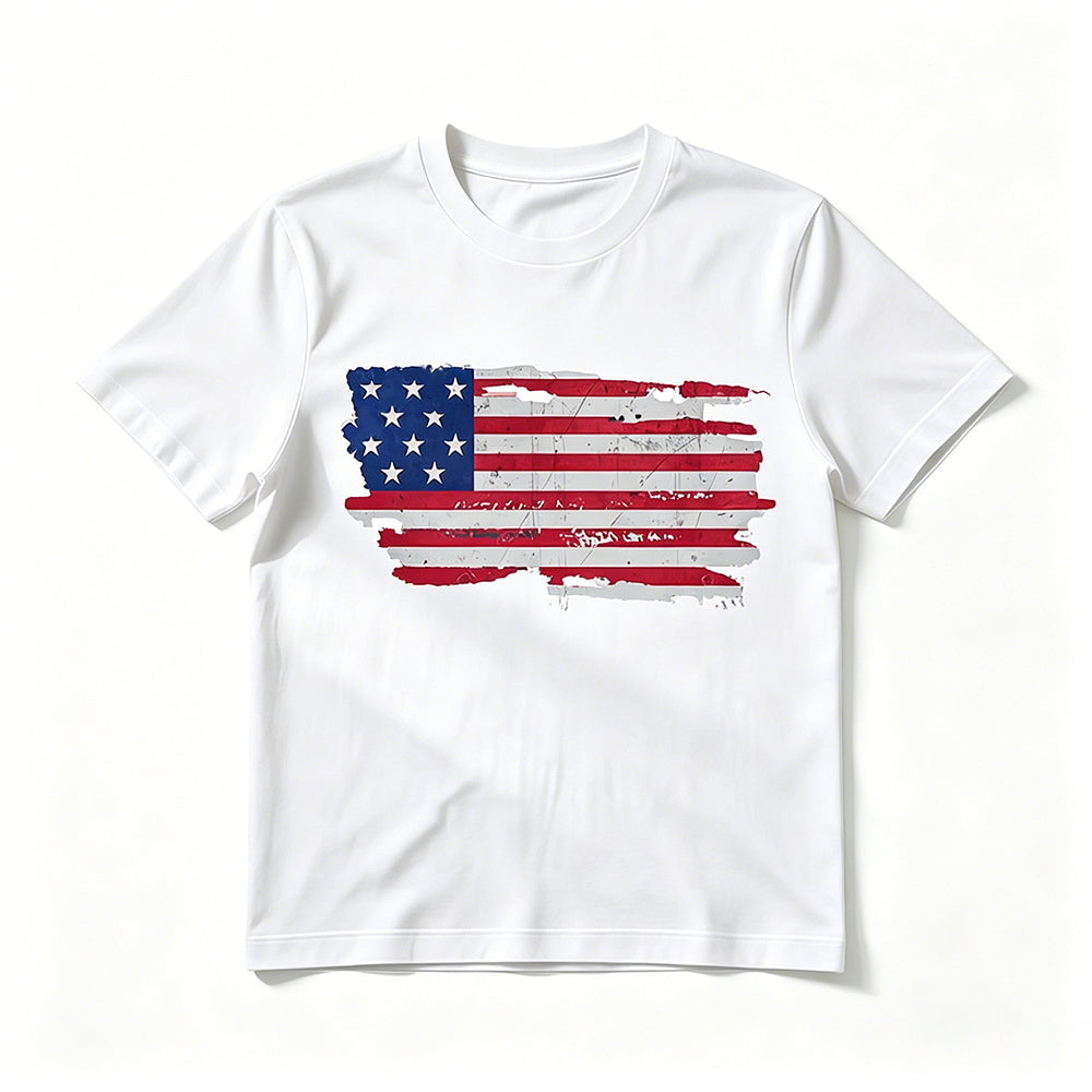 Personalized Multi-Dog American Flag Shirt – Custom Pet Name Cartoon T-Shirt