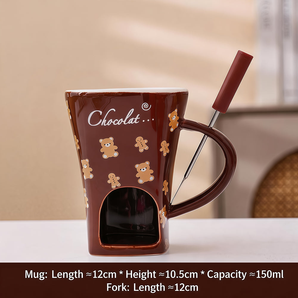 Christmas chocolate melting oven ceramic hot pot cup Microwave oven heated cheese Halloween cup
