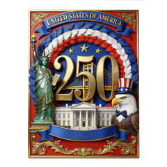 Personalized USA 250th Anniversary Commemorative Metal Sign - Custom Name Eagle Shield for Family Decor