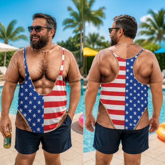 Custom Funny Patriotic T-shirt - Personalized Birthday Gifts For Men - Beach Body Included