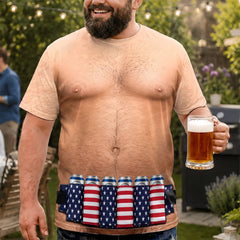 Custom Funny Patriotic T-shirt - Personalized Birthday Gifts For Men - Abs Not Included