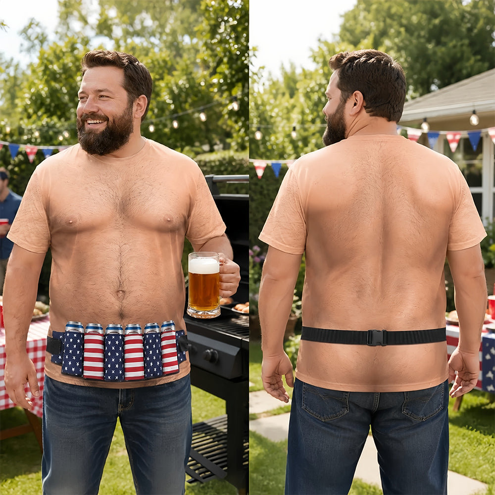 Custom Funny Patriotic T-shirt - Personalized Birthday Gifts For Men - Abs Not Included