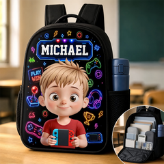 Custom Kids Front Printed Backpack - Personalized Back To School Gifts For Kids - Ready To Discover
