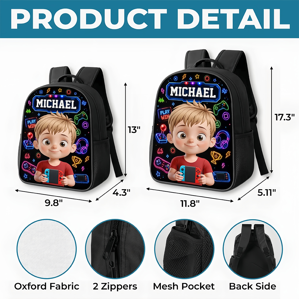 Custom Kids Front Printed Backpack - Personalized Back To School Gifts For Kids - Ready To Discover