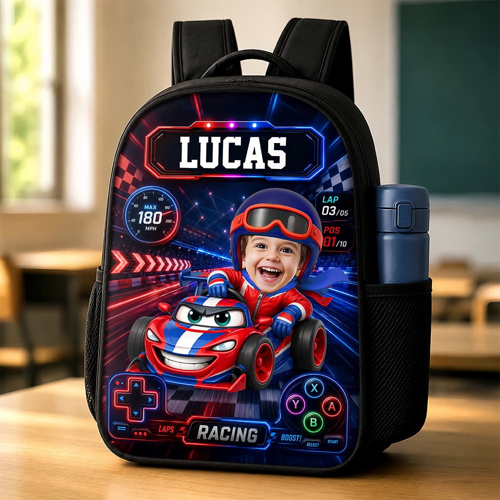 Custom Photo Kids Front Printed Backpack - Personalized Back To School Gifts For Kids - Cruising Into Fun