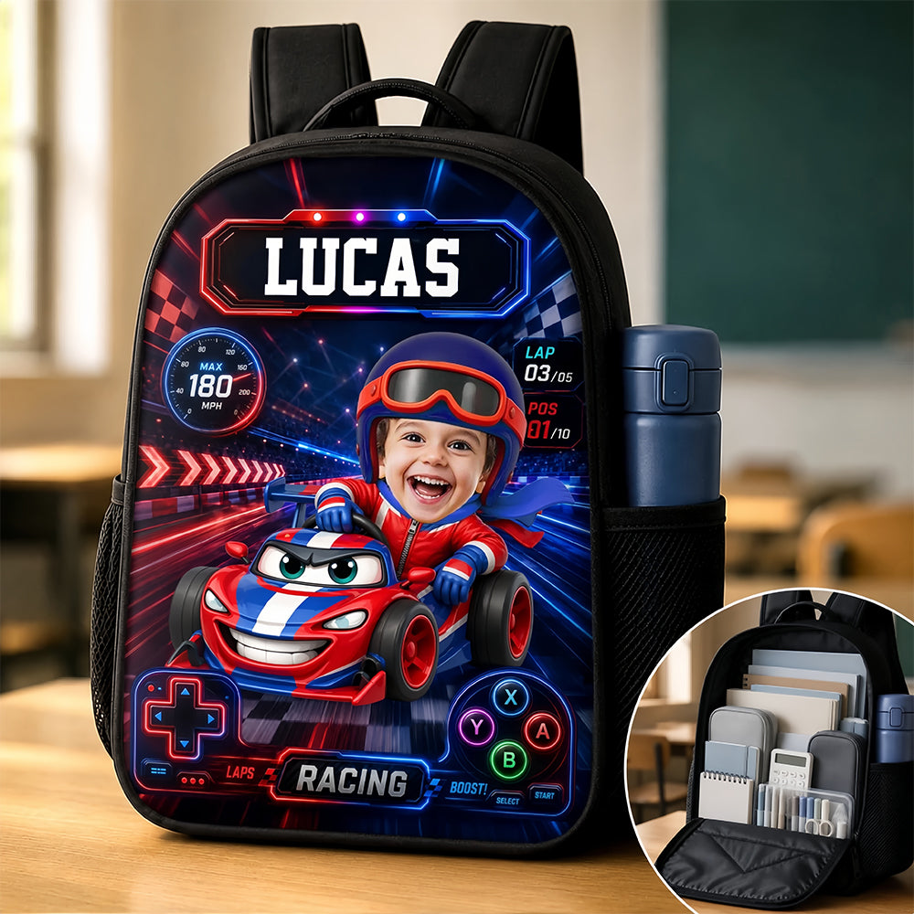 Custom Photo Kids Front Printed Backpack - Personalized Back To School Gifts For Kids - Cruising Into Fun
