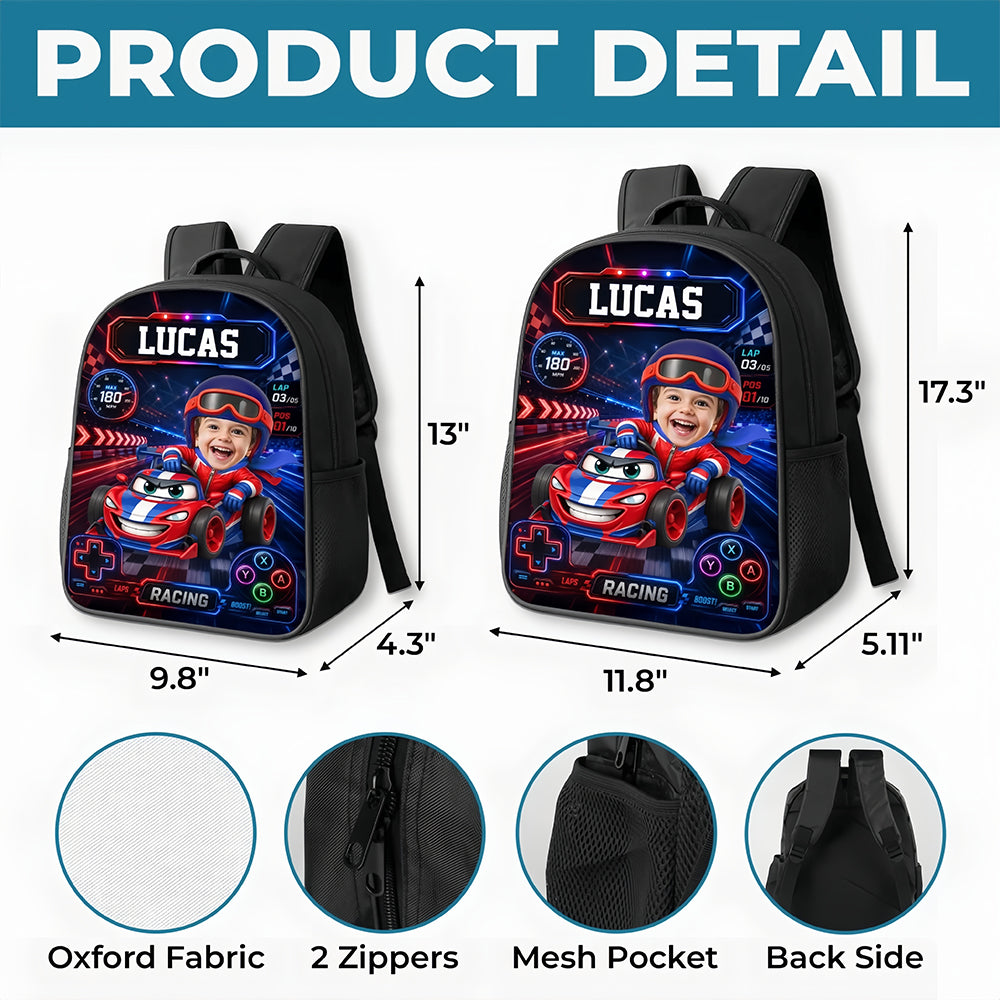 Custom Photo Kids Front Printed Backpack - Personalized Back To School Gifts For Kids - Cruising Into Fun