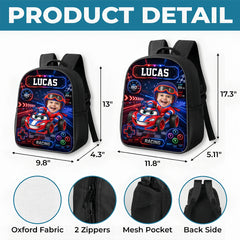 Custom Photo Kids Front Printed Backpack - Personalized Back To School Gifts For Kids - Cruising Into Fun