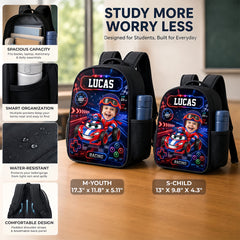 Custom Photo Kids Front Printed Backpack - Personalized Back To School Gifts For Kids - Cruising Into Fun