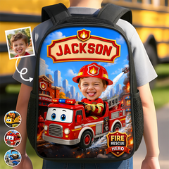 Custom Photo Kids Front Printed Backpack - Personalized Back To School Gifts For Kids - Little Hero Big Dreams